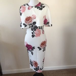 Cape midi dress, size 6.